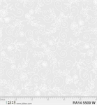 P & B Textiles - Ramblings 14 - Floral Vine & Scroll, White on White