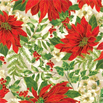 Benartex Kanvas Studio - Christmas Musical - Poinsettia Serenade, Cream