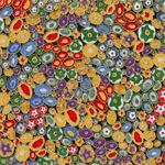 Robert Kaufman - Gustav Klimt - Gold Metallic Ovals and Stars, Multi