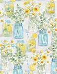 Wilmington Prints - Zest For Life - Mason Jars, Gray