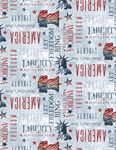 Wilmington Prints - Liberty Lane - Words, Light Blue