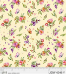 P & B Textiles - Little Darlings Woodland - Floral, Yellow