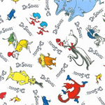 Robert Kaufman - Celebrate Seuss! - Tossed Characters, White