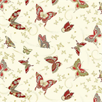 Timeless Treasures - Kyoto Garden - Asian Butterflies, Cream