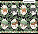 Northcott - Frosted Forest Flannel - Oval Animals, Black