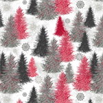 Blank Quilting - Holiday Style - Christmas Trees, Light Gray