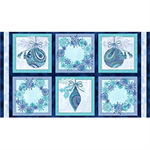 Quilting Treasures - Winter Frost - 24^ Ornament & Wreath Panel, Blue