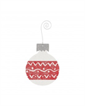 Ornament - Bulb, Red Doodle