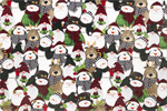 Shannon Fabrics - Cuddle Prints - Snowmies, Scarlet