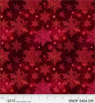 P & B Textiles - Snowfall - Large Snowflakes, Dark Red