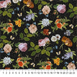 Northcott - Covent Garden - Tossed Floral, Black/Multi