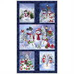 Quilting Treasures - Snowman Holiday - 24^ Snowman Picture Panel, Navy