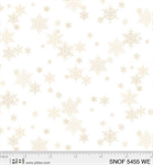 P & B Textiles - Snowfall - Small Snowflakes, Ecru/White