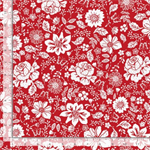 Timeless Treasures - Garden Redwork - Large Redwork Floral, Red