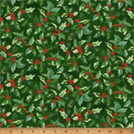 Hoffman California - Christmas Splendor - Holly Berry, Hunter/Gold