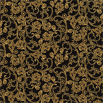 Timeless Treasures - Holiday - Gold Scroll, Black