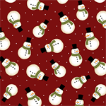 Benartex - Jingle Bell Flannel - Crossroads Snowman, Red