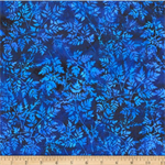 Hoffman California - Bali Batik 2025 - Packed Leaves, Cobalt