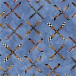 Quilting Treasures - Flying High - Propellar Geo, Denim