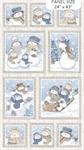 Northcott - Snow Much Fun Flannel - 24^ Snowmen Panel, Light Blue