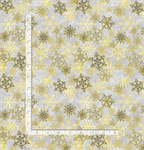 Timeless Treasures - Silver & Gold - Gold Metallic Snowflakes, Silver