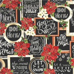 Timeless Treasures - Holiday - Christmas Chalkboard, Black