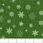 Northcott - Beary Merry Christmas - Snowflakes, Green