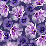 Quilting Treasures - Emma - Tossed Flowers, Violet