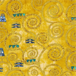 Robert Kaufman - Gustav Klimt - Gold Metallic Swirls, Gold