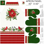 Northcott - Yuletide Traditions - 43^ Apron & Mitt Panel, White