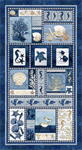 Blank Quilting - Seaside Serenity - 24^ Sea Life Panel, Navy