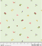 P & B Textiles - Bunnies & Blooms - Floral Gingham, Green