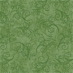 Benartex - Traditions - All About Daisies - Dancing Scroll, Green