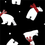 Kanvas Studio - Winter Comfort Flannel - Polar Bear Fun, Black