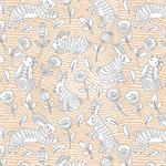 Quilting Treasures - Hippity Hop - Linear Bunnies, Orange