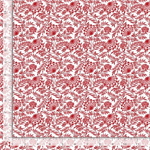 Timeless Treasures - Garden Redwork - Elegant Floral, Red