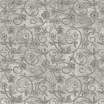 Quilting Treasures - Rejoice - Floral Scroll, Gray