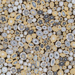 Robert Kaufman - Gustav Klimt - Gold Metallic Ovals and Stars, Grey