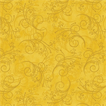 Benartex - Traditions - All About Daisies - Dancing Scroll, Yellow