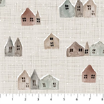 Figo Fabrics - Winter Dreams - Small Buildings, Taupe