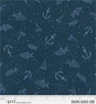 P & B Textiles - Set Sail - Tonal Nautical Items, Dark Blue