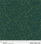 P & B Textiles - Sparkle - Abstract Metallic Dots, Gold/Dark Green