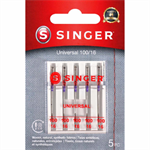 Singer - Universal Regular Point Red Band Needles - 5 pk, Size 100/16