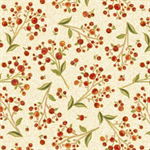 Quilting Treasures - Autumn Forest - Berry Sprig, Cream