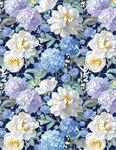 Wilmington Prints - Morning Blooms - Packed Floral, Navy