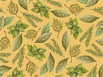 Quilting Treasures - Just A Pinch - Scattered Leaves, Yellow