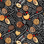 Timeless Treasures - Food - Smart Cookie Text, Black