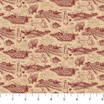 Northcott - You Had Me At Wine - Vineyard Toile, Beige/Burgundy