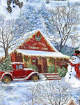 Timeless Treasures - Snowy Day - Winter Cottages and Snowmen, Multi