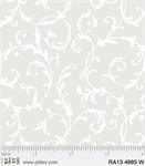 P & B Textiles - Ramblings 13 - Scrolly Vines, White on White